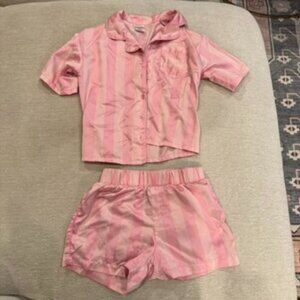Art Class Girls' Pink Striped Pajama Set – Size M (7/8)